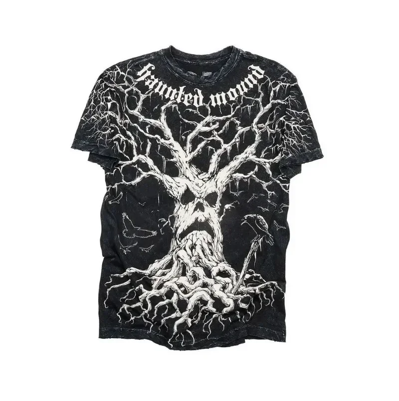 thumbnail image 1 of Camiseta Harajuku Y2K nueva retro hip hop con estampado de calavera, camiseta de gran tamaño para hombre y mujer, ropa gótica de manga corta, tops, ropa de calle, 1 of 5