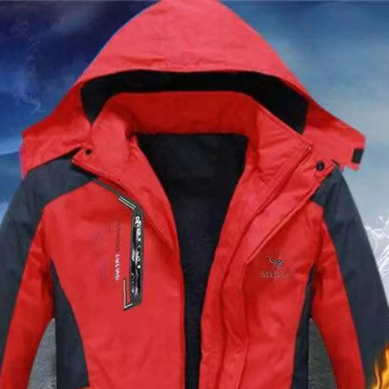 Cotton-Padded Coat Shell Jacket Hooded Fleece-Lined Thicken Large Size Winter Warm Work Clothes Men Coat Workwear Parkas