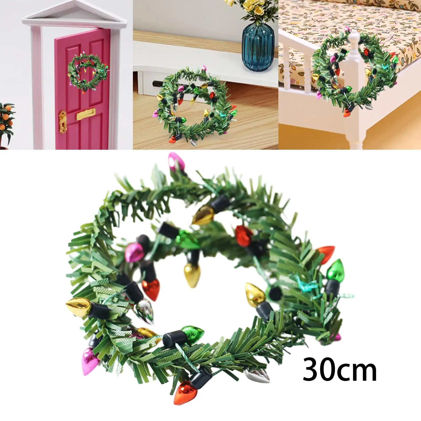 

1:12 Scale Bedroom Fairy Garden Lights Home Living Room Furniture Dollhouse Christmas Miniature Lights String DIY Decorative