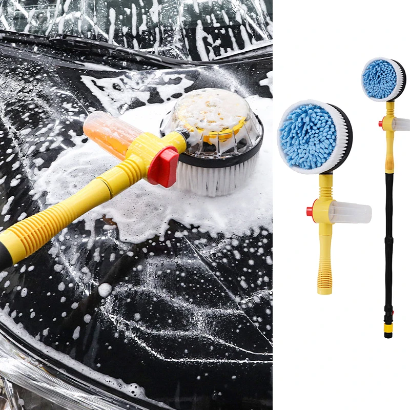 

Car Wash Foam Brush Kit Automatic Rotary Long Handle Car Cleaning Mop Broom Adjustable Wash Brush High Pressure Washer