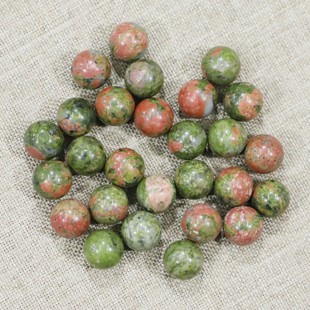 12mm Natural Non-porous Mini Color Crystal Beads Raw Stone Polished Ball Ornaments Gift DIY Jewelry Materials Wholesale 30Pc/Lot