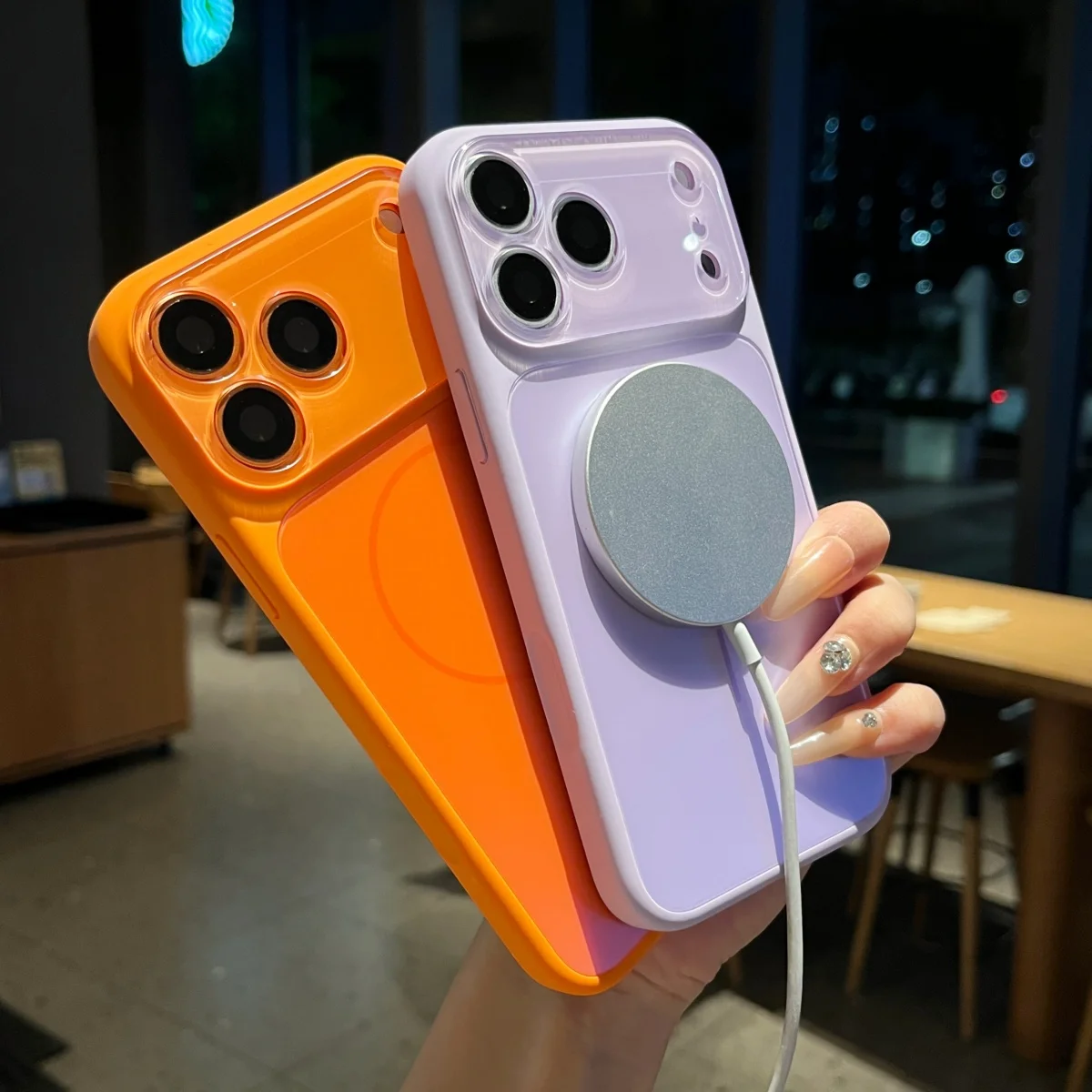 Sleek Liquid Silicone Magnetic Phone Case with Big Window Lens Protection