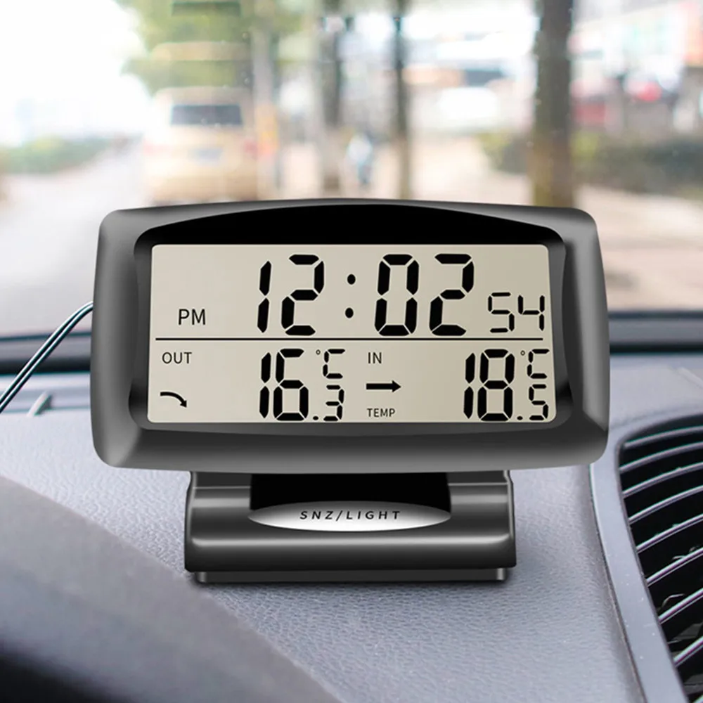 Tonen kapperszaak De stad Auto Thermometer Digitale Wekker Auto Voertuigen Temperatuurmeter Met  Backlight Auto Elektronica Auto Klok Dashboard Klok - AliExpress