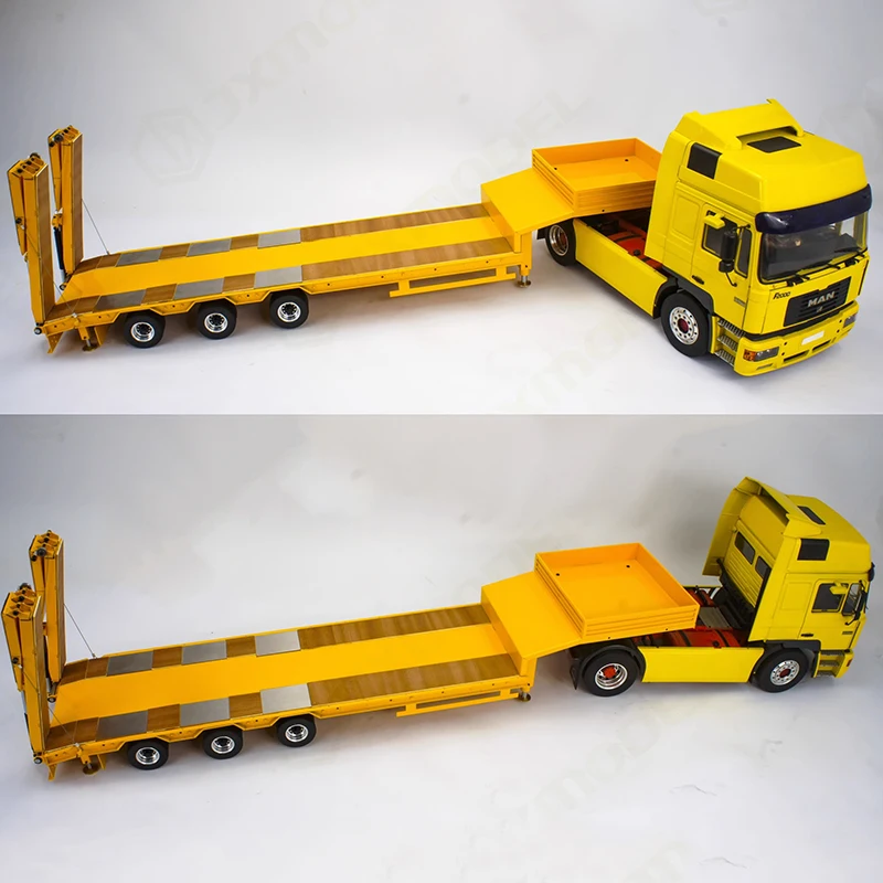 Tamiya 3 Axle Trailer Plate Rc Metal Low Bed Portellone Semirimorchio Per 1/14 Rc Rimorchio Idraulico Ribaltabile Rimorchio Giocattolo Piastra