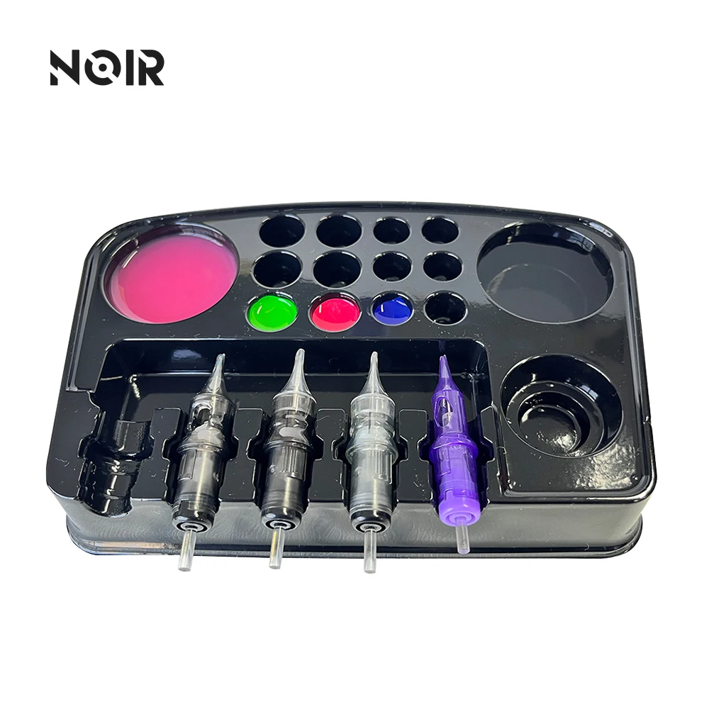 12PCS/Set Disposable Tattoo Ink Cup Tray Cartridge Needles Holder Pigment Container For Permanent Makeup Tattoo Supplies 12pcs set mb 15ak mig mag welding contact tips 0 8x25mm m6 gas nozzle tip holder for rilon for riland welding supplies