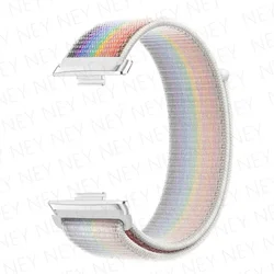 Breathable Nylon Loop Sport Band for Smartwatches - Adjustable and Stylish Watch Strap Accessory (Nik White 90)