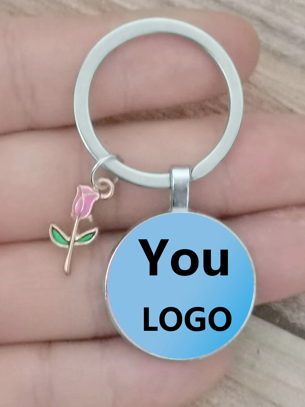 

Red Rose - Dedicated To The People I Love - Customized Pictures For My Friends, Family Logos, Personally Made Gift Keychain For
