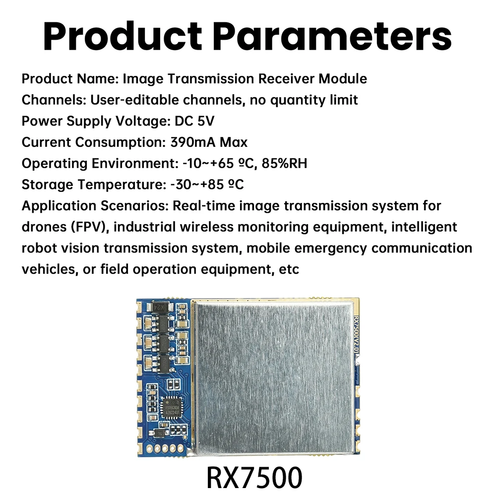 FPV prijemnik modul 5.8G 48CH RX5808/RX7500/3301RX