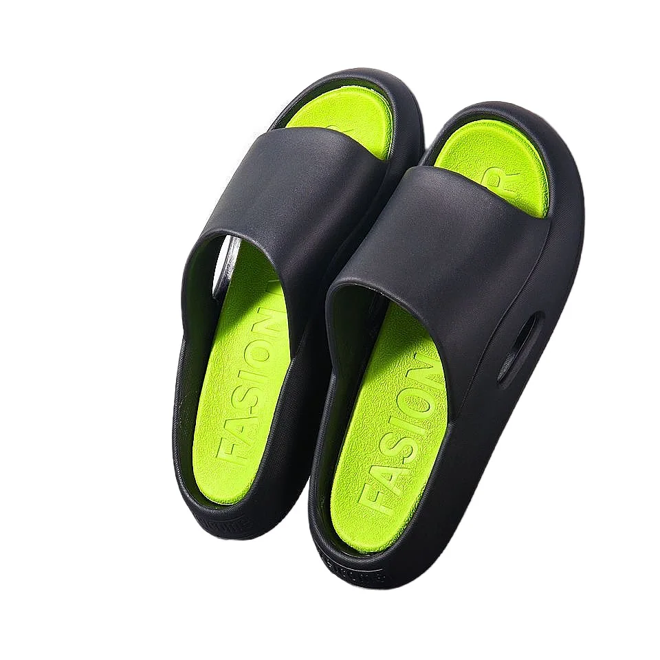 Men's summer thick soled slippers with a sense of stepping on poop, couple's open toed trendy indoor and outdoor home decor 3