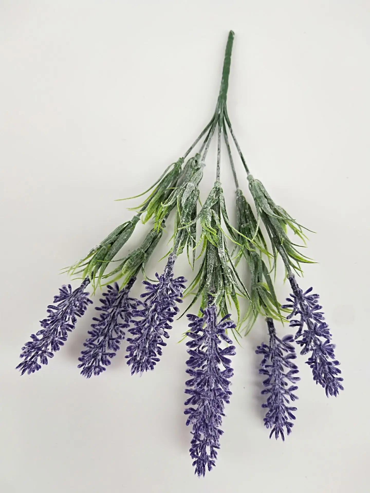Romantic Lavender Flocking Artificial Flowers Bouquet - Elegant Purple Nordic Home Décor