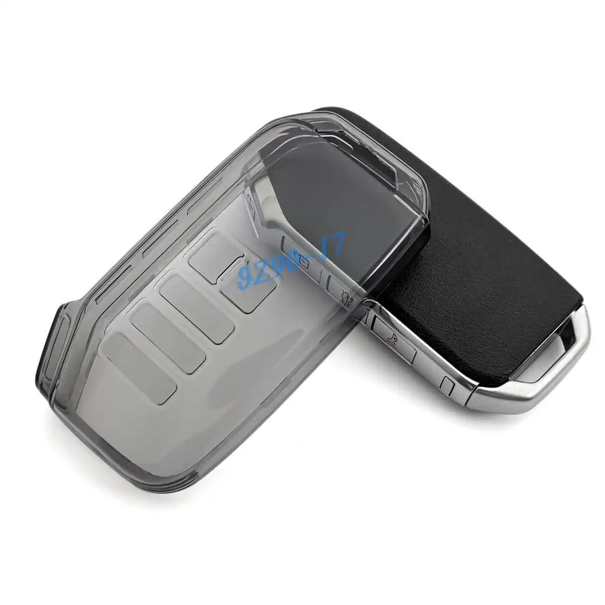 Transparent Black Car Key Case Cover with 9 Buttons