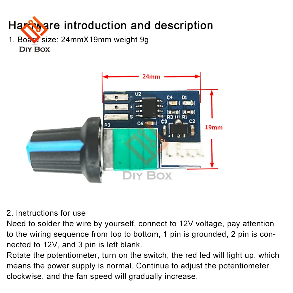 12V PWM Motor Speed Controller Module Single-channel Fan Adjustable Speed Regulator Control Governor Switch with motor speed controller