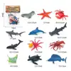 12PCS Miniature Lion Shark Horse Dinosaur Animals Model Set Action Figures Figurine Zoo Cute Education Kids Toy Gift 1