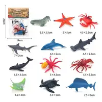 12PCS Miniature Lion Shark Horse Dinosaur Animals Model Set Action Figures Figurine Zoo Cute Education Kids Toy Gift 1