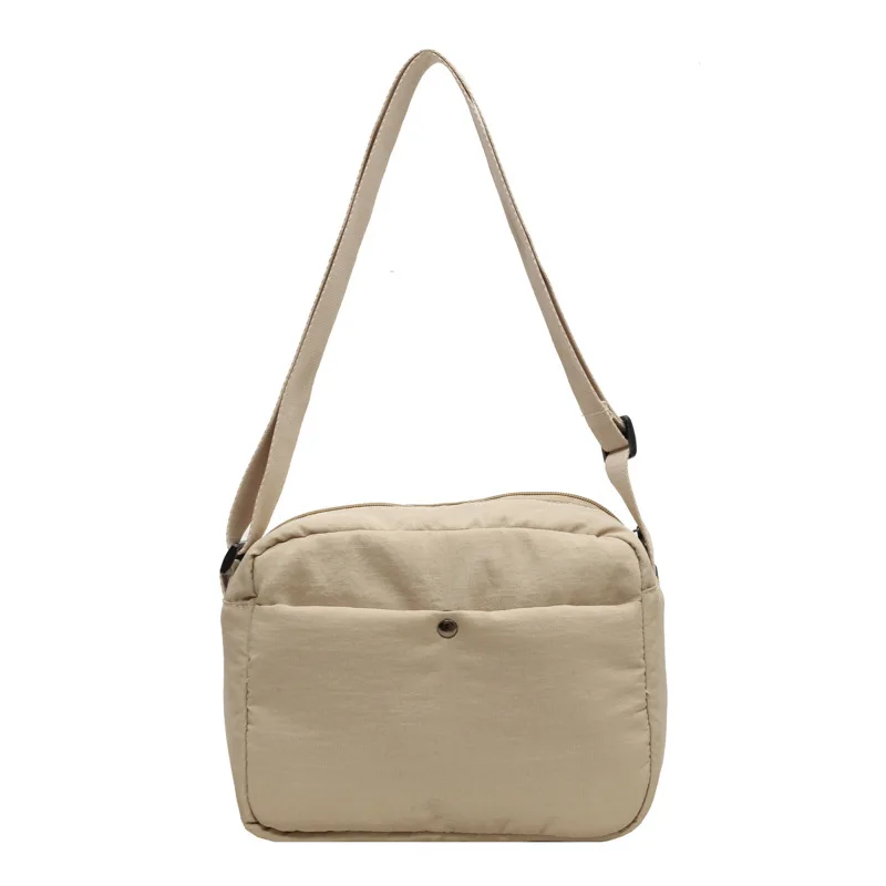 Shoulder Bags Mini Simple Zipper Solid Color Small Fresh Nylon Canvas Square Bag Casual Shopping Crossbody Purses and Handbags