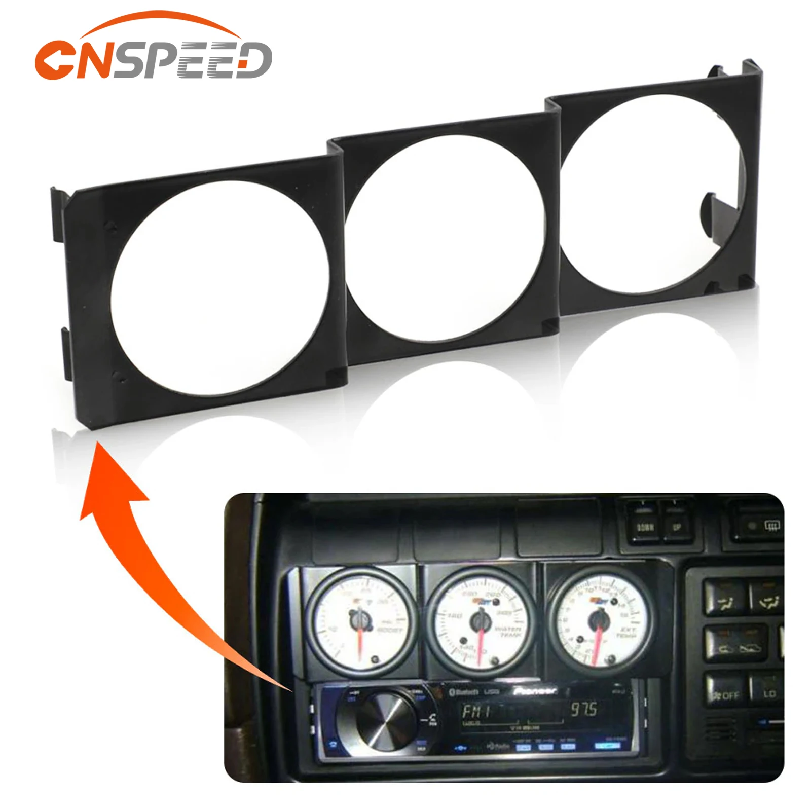 Car Meters Holder Universal 3 Hole 52mm Single DIN Radio Slot Pod Auto Triple Gauge Meter Panel Mount Dash Panel Pod