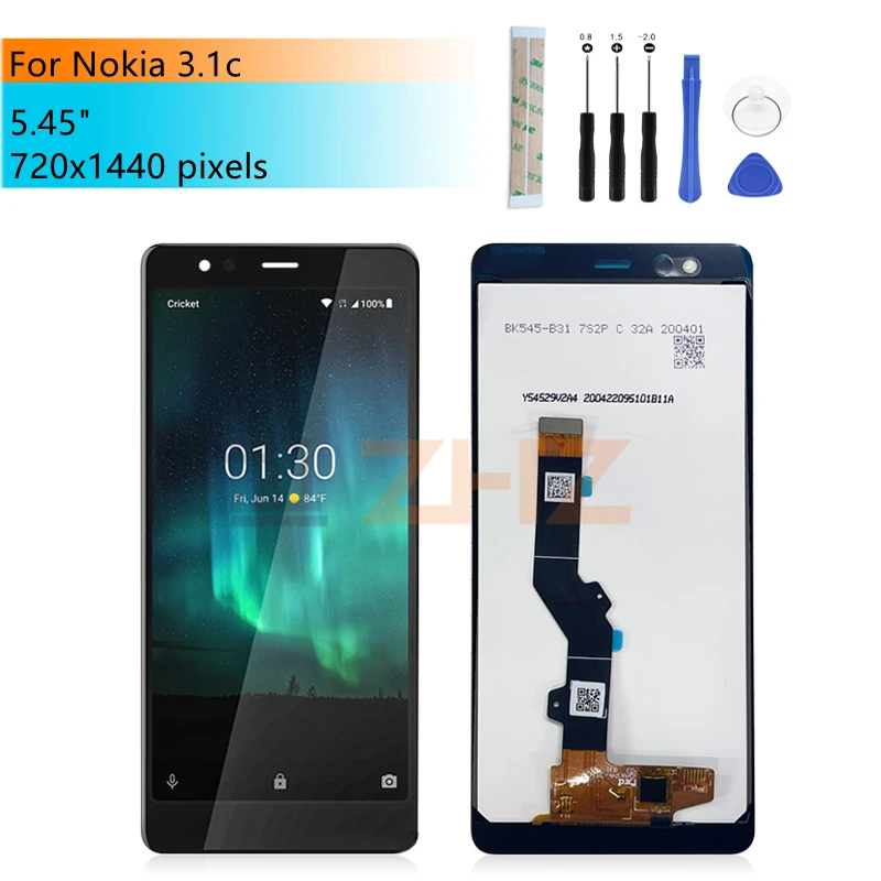 

ЖК-дисплей с сенсорным экраном и дигитайзером в сборе для Nokia 3.1c, замена дисплея, запасные части, 5,45 дюйма