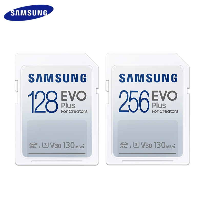 Фото Карта памяти SAMSUNG EVO Plus, 32 ГБ, 64 ГБ, 128 ГБ, 256 ГБ, SDXC, SD-карта, флэш-скорость 130 Мб/с, создает высокоскоростную карту для ноутбука, камеры №2
