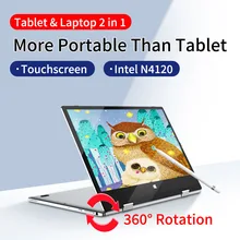 11.6 Inch Celeron N4120 Touch Screen Laptop 8GB DDR4 Windows 10 Pro Notebook Quad Core YOGA Netbook 1920x1080 IPS 360° Type-C