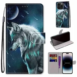 Leather Magnetic Flip Wallet Case - Painted Design for Moto G34 (G45) 5G (A11)