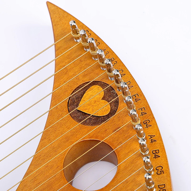 19 String Lyre Piano High Quality Solid Wooden Harp Portable Musical Instrument With Tuning Wrench Tool