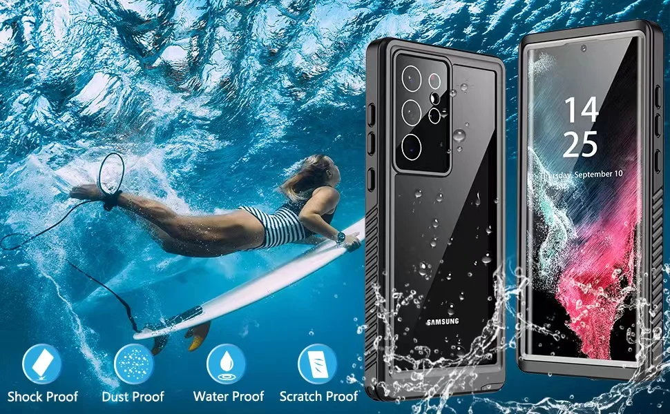 cute phone cases for samsung  for Samsung Galaxy S22 Ultra Case Waterproof, S22 Ultra Waterproof Case Shockproof Underwater Case for Samsung S22 Plus Coque samsung silicone case