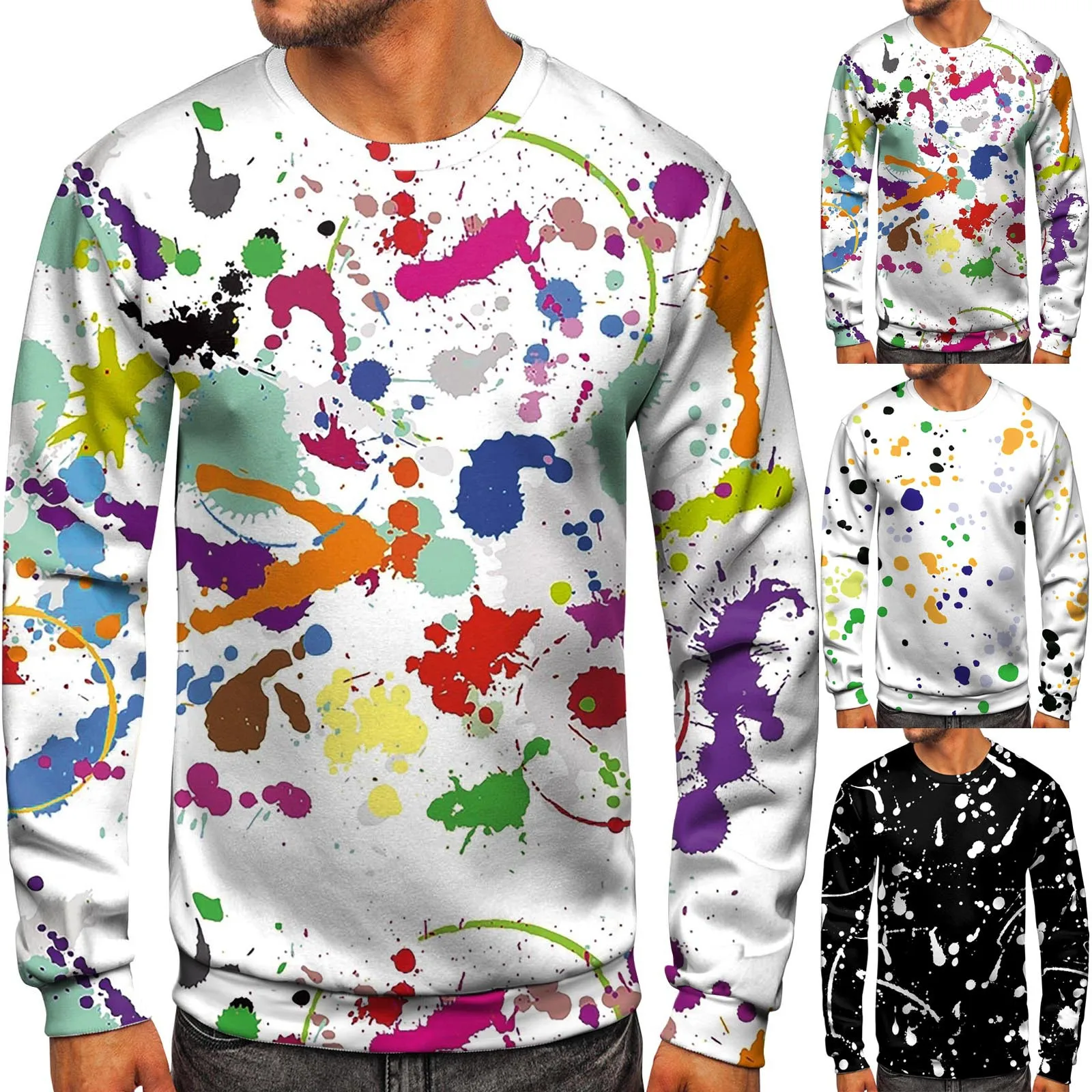 

Casual Oversized Sweatshirt For Men Trendy Solid Color Drop Shoulder Crew Neck Pullover Long Mens Large Tall Fall Tees for Men