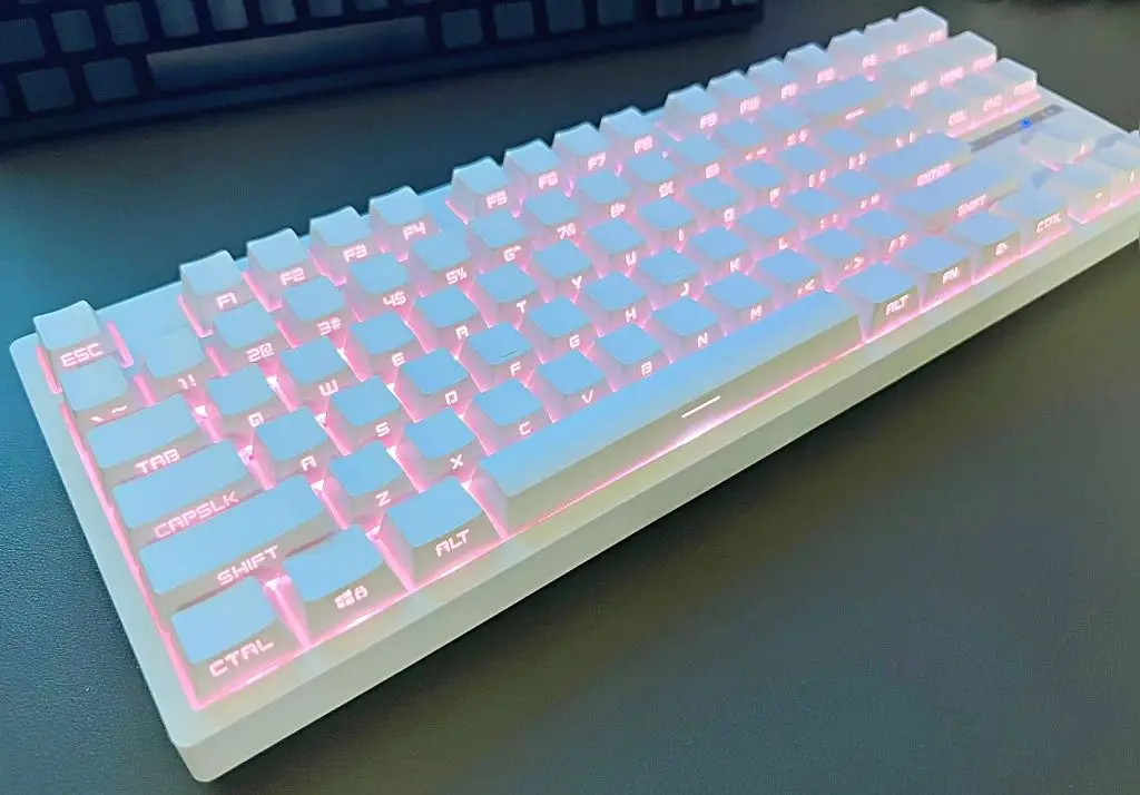 Lado gravado luz transmitindo Keycap, 61 teclas,