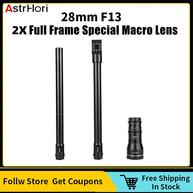 

AstrHori 28mm F13 2X Full Frame Specialty Micro Lens Built-in Ring Light for Sony Nikon Fujifilm Canon Olympus Lumix