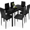 7-Piece Glass Dining Set, Modern Kitchen Table Furniture for Dining Room, Dinette, Compact Space-Saving w/Glass Tabletop 1