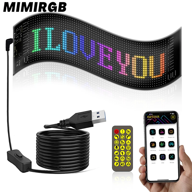 Гибкий полноцветный USB-экран для мобильного телефона, с Bluetooth-подключением