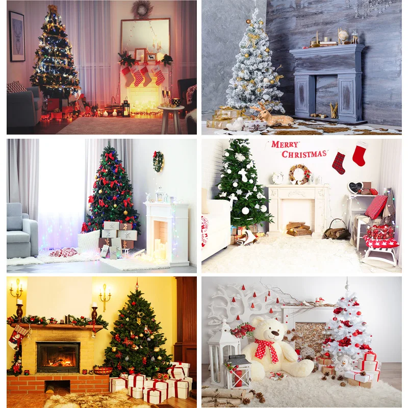 

SHENGYONGBAO Christmas Day Photography Background Christmas Tree Backdrops For Photo Studio Props CHM-118
