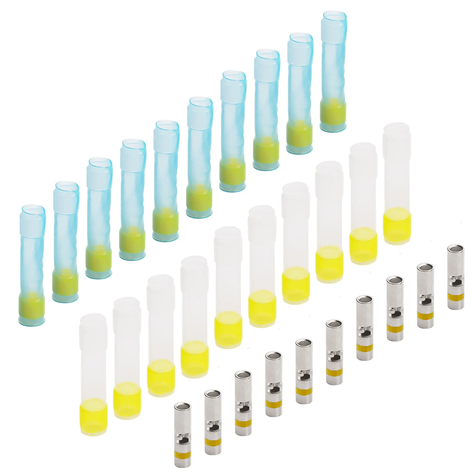 thumbnail interactive-video image 1 of JRready MIL-Spec MiniSeal Crimp Splices - 100Pcs Butt Connectors In 12# 16# 20# Sizes 1 of 13