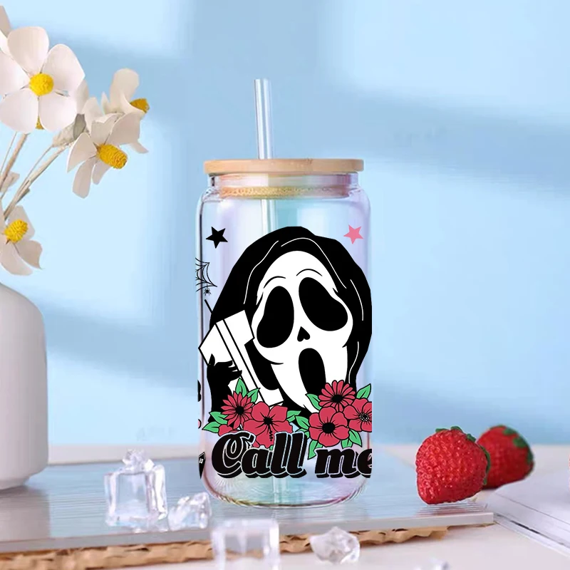 DTF Transfer Sticker UV DTF Transfer Sticker Halloween Theme For 16oz Libbey Glasses Wraps Cup Can DIY Waterproof Easy To Use Custom Decals D1410 dtf transfer sticker