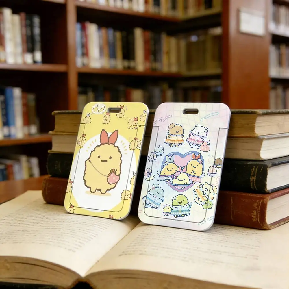 귀여운 S-Sumikko G-Gurashi 카드 커버 홀더 학생증, 직장 배지, 교통 카드, 회원 카드용 목걸이 끈 케이스