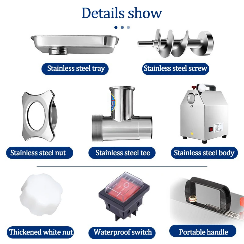 Heavy Duty Electric Meat Mincer Grinder Max Powerful Home Portable Sausage Stuffer Meat Mincer Food Processor HW-12 6