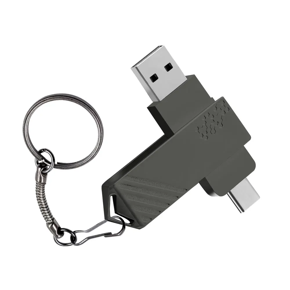 

USB-Stick 2-in-1 OTG USB C Stick Pen drive 128GB Business Gift TYPE C 2.0 USB Flash Drive 64GB Metal rotatable memory stick