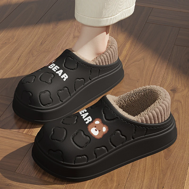 2024 New Winter Waterproof Slippers Men Outdoor Warm Eva Plush