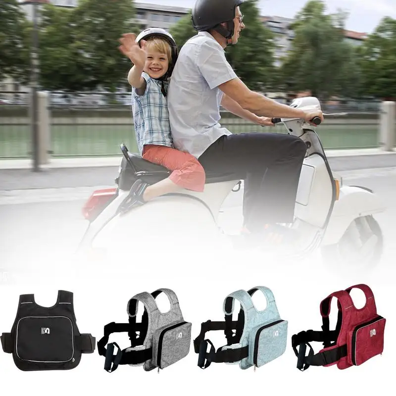 Kids Motorcycle Harness Oxford Cloth Kids Harness with Bag Reflective Kids Motorcycle Safety Belts Foldable Travel Harness adjustable faux leather belt punk faux leather chest harness belt with adjustable body bondage strap clothing for women