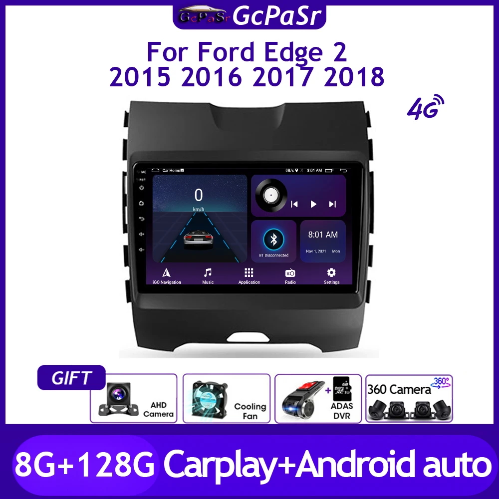 Автомобильный стерео Мультимедийный видеомонитор Авторадио плеер для Ford Edge 2 2015