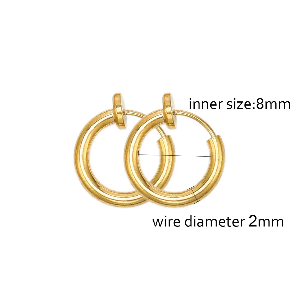 Stainless Steel Clip Round Earring Clips 10Pcs