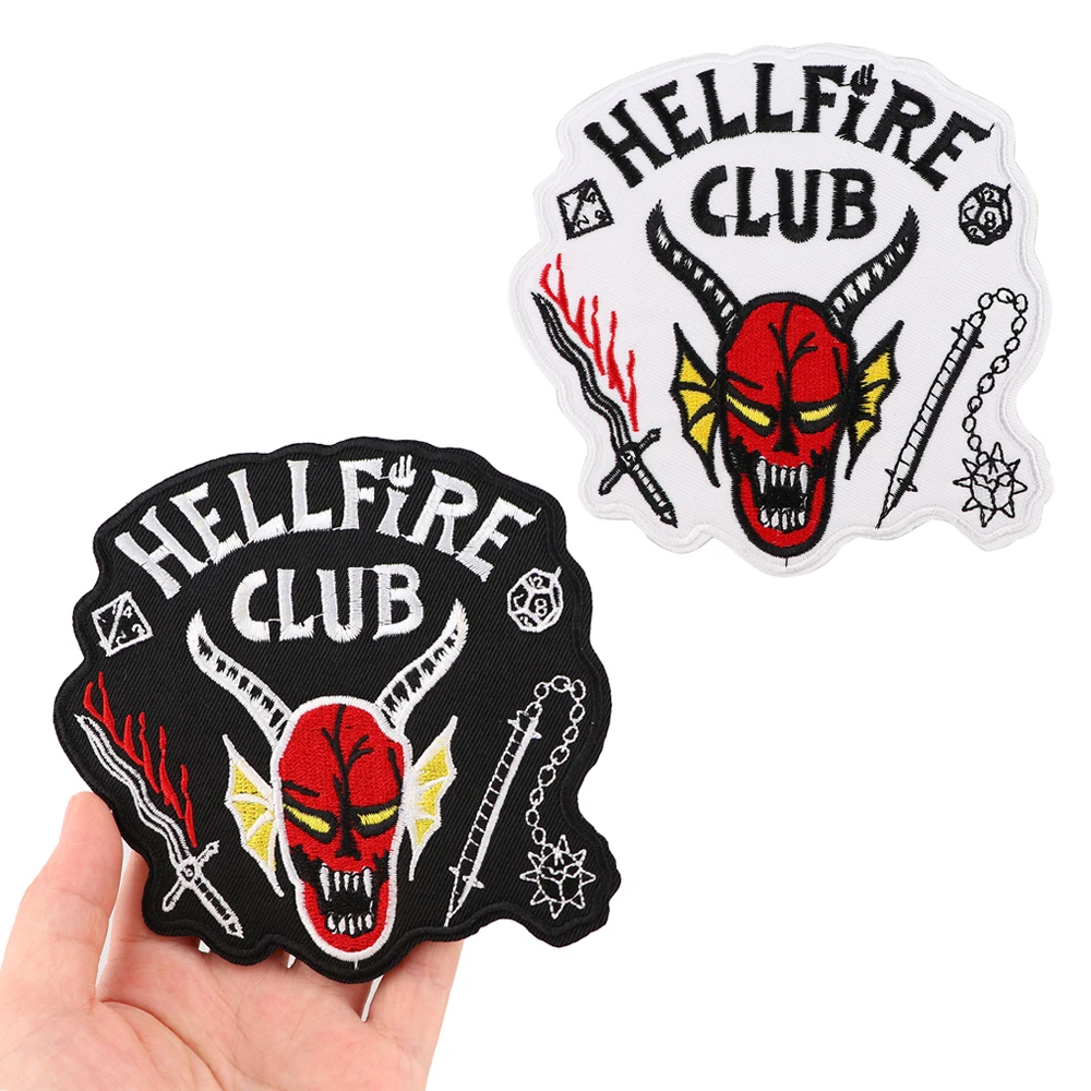 

20pcs/lot Wholesale Horror TV Show Hellfire Club Embroidered Badges Patch for Clothes Jeans Hat Backpack Sewing Fabric Applique