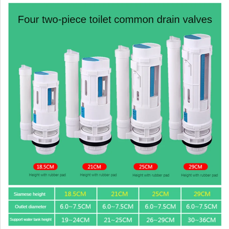 Toilet drain valve Split Toilet Drain Valve Two-button Toilet Water Outlet Valve Dual Flush Fill Water Tank Fittings Drain Flush Cistern