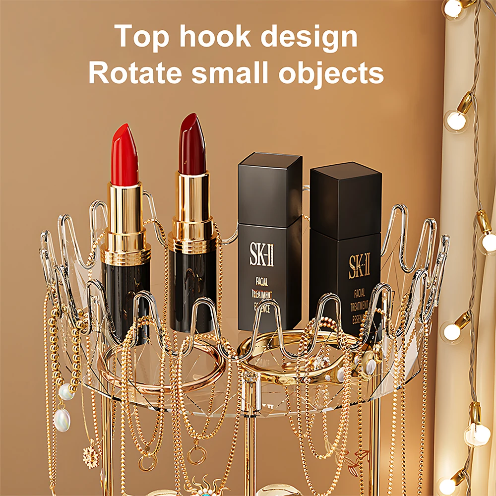 Double Layer Rotating Makeup Organizer Skincare Perfume Organizer Luxury Makeup Storage Box Lipstick Holder Cosmetic Organizer 5