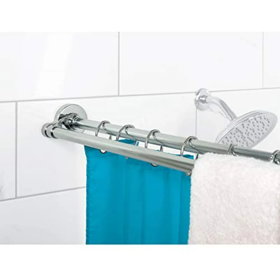 Rustproof Adjustable Double Shower Curtain Rod