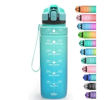 500/1000ml Motivational Water Bottle With Time Markings Bpa Free Tritan Leakproof  Drink Bottle With Fruit Filter For Gym Hiking - Water Bottles - AliExpress