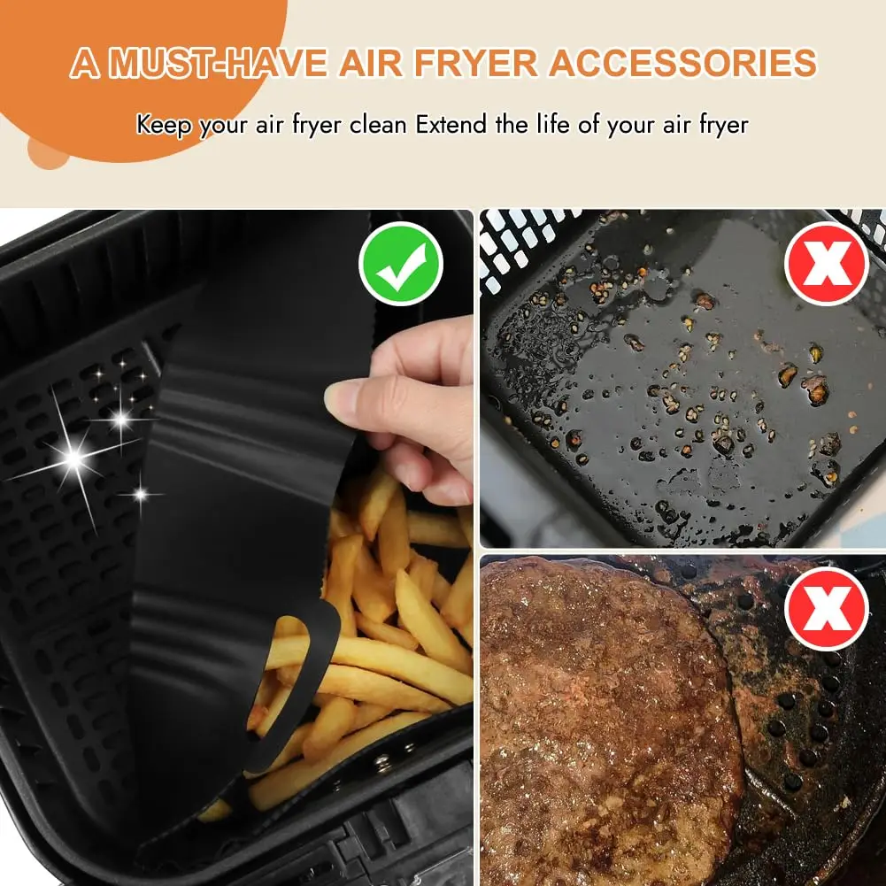 Premium Silicone Air Fryer Molds Set - Non-stick Baking Liners & Cooking Accessories