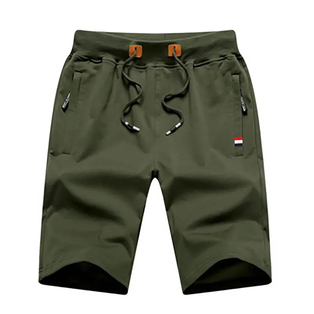 Men Casual Shorts New Summer Male Fashion Casual Short Men's Solid Color Fitness Breathable Shorts Men Drawstring Shorts
