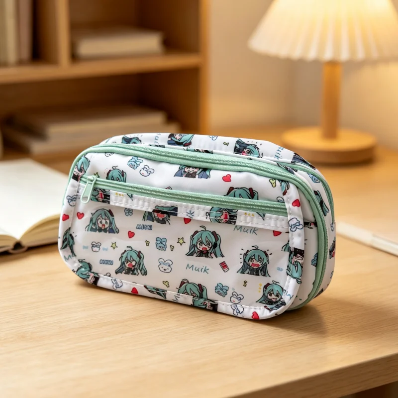Spacious Multi-Layer Stationery and Cosmetic Organizer Bag