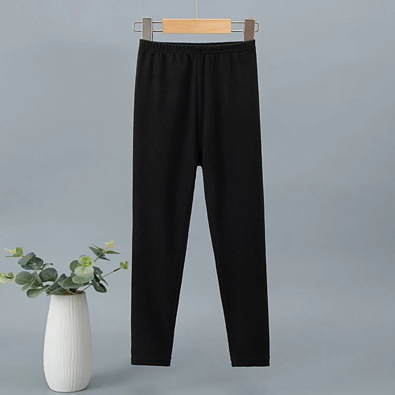 Children's autumn and winter solid color pants boys and girls comfortable warm pajamas home pants soft